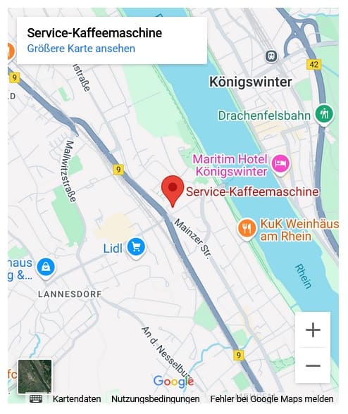 Anfahrt: Service-Kaffeemaschine in Bonn